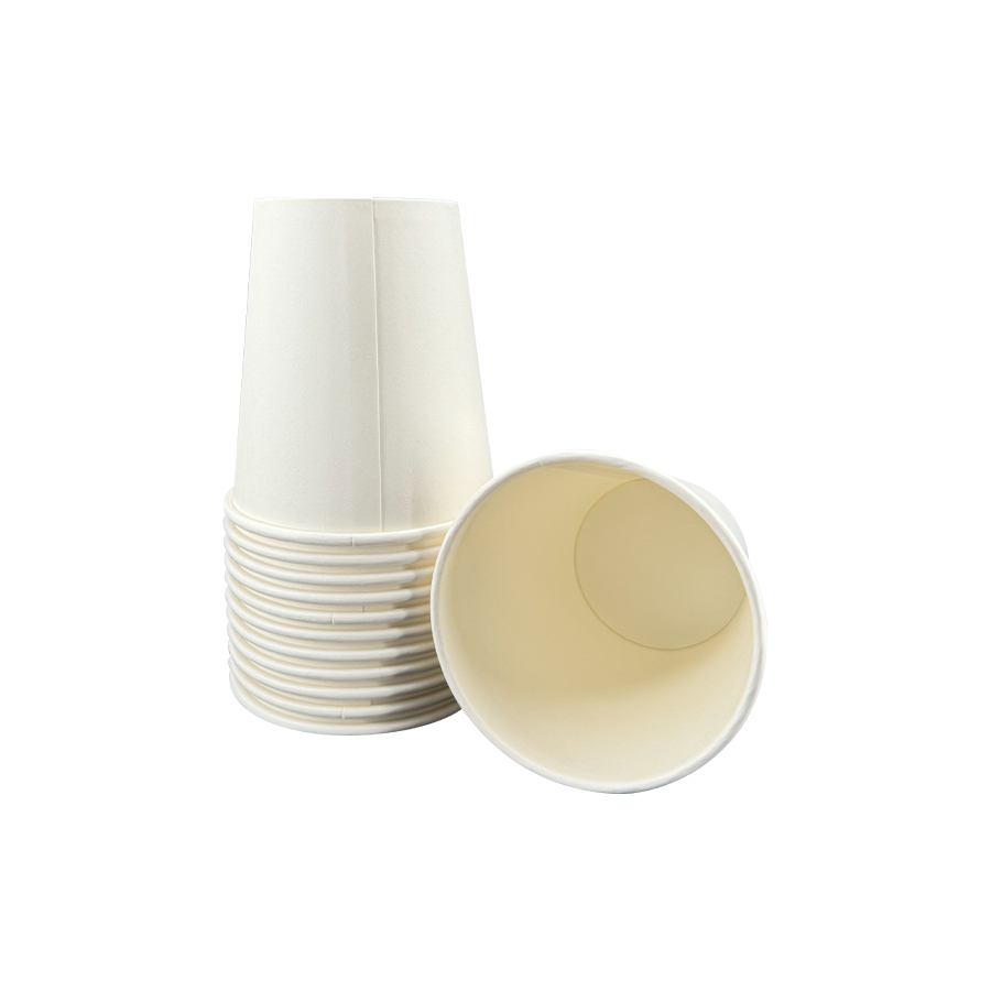 tasses de boisson en papier jetables blanches 10oz avec jantes roulées